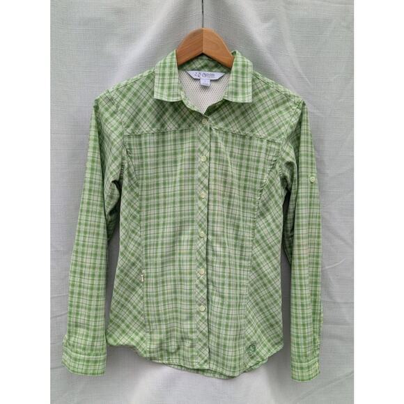 Guide Series Womens Green Plaid Long Sleeve Button Up Shirt Sz S Hiking Mesh - Picture 1 of 7